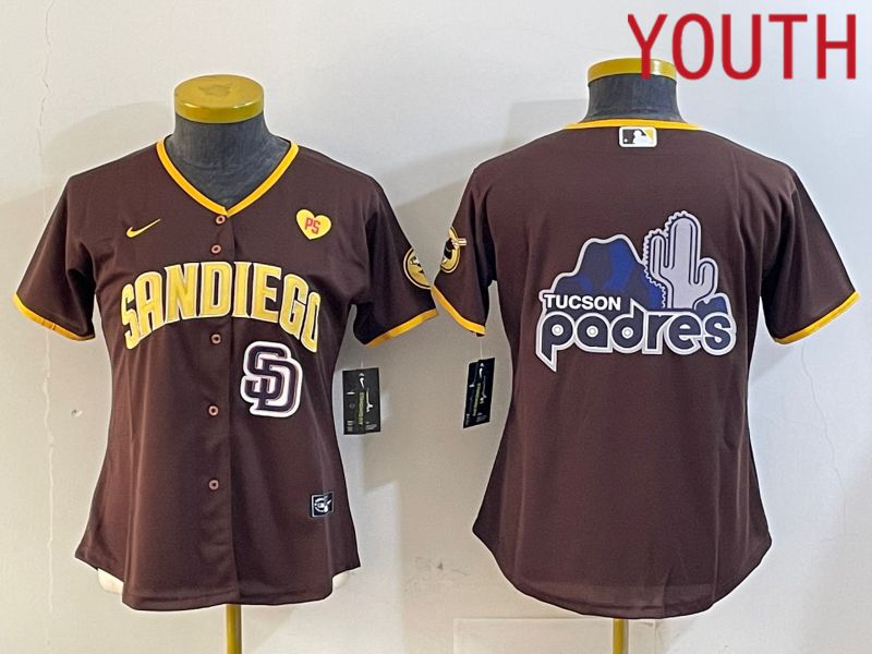 Youth San Diego Padres Blank Browm Game 2024 Nike MLB Jersey style 8